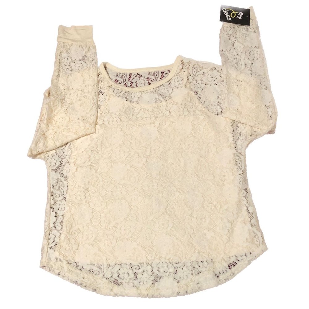 Art Class Lace Long Sleeve Blouse Camisole Girls Size M (7-8) - Picture 2 of 7